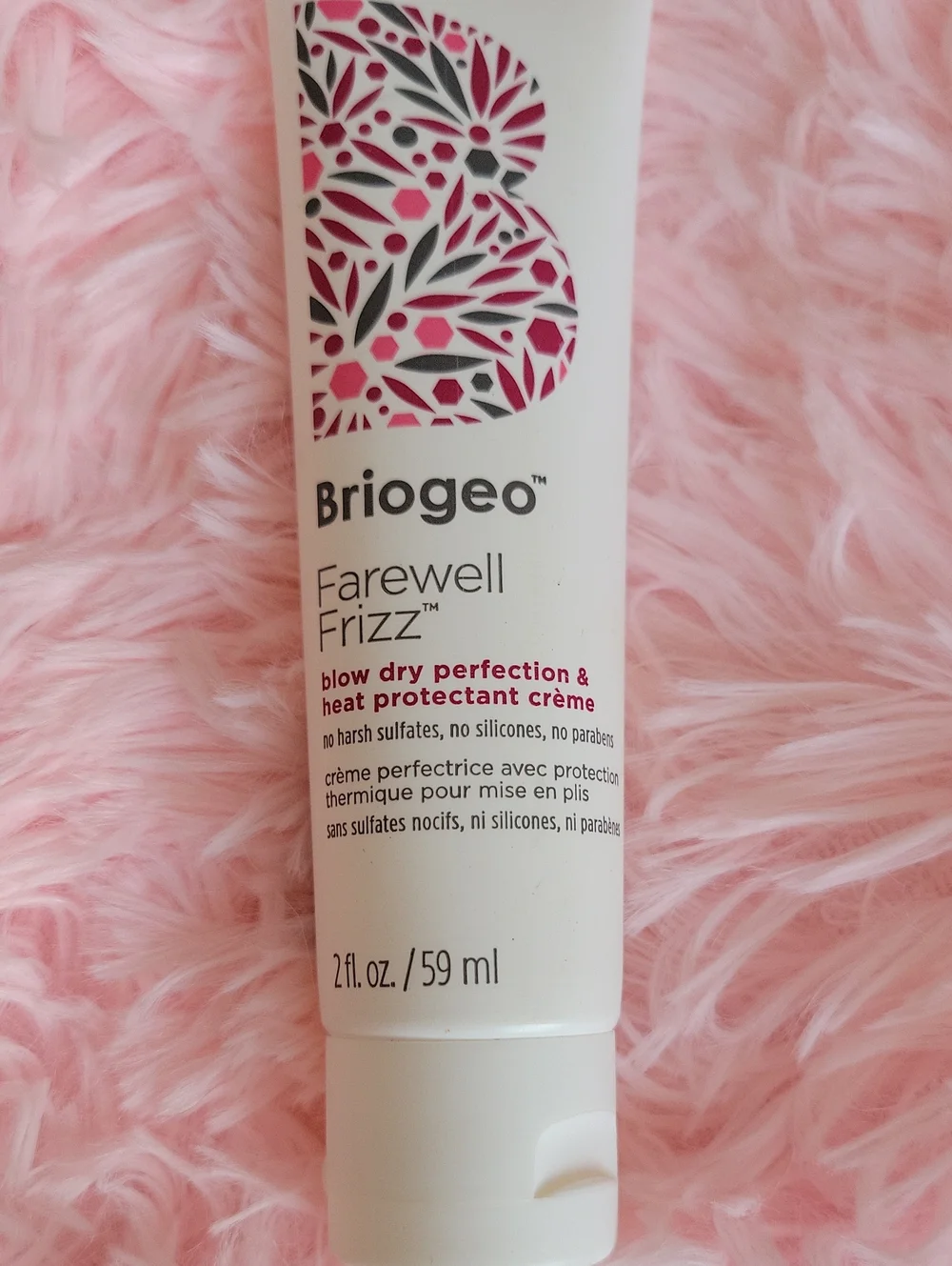 Briogeo Farewell Frizz Heat Protectant Crème - White & Pink